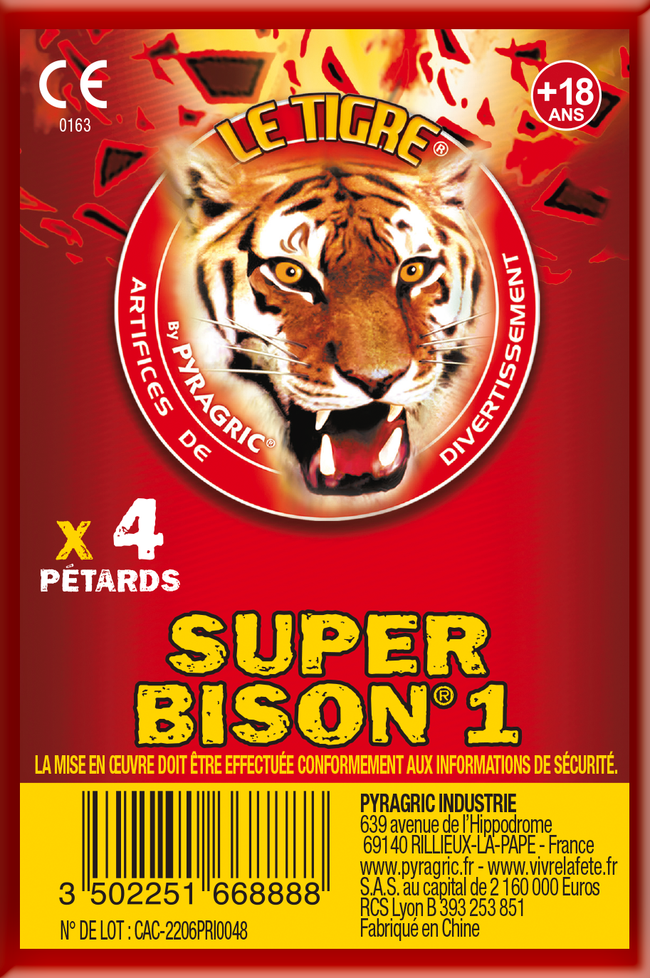 PÉTARDS LE TIGRE® SUPER BISON® 1 - P166888
