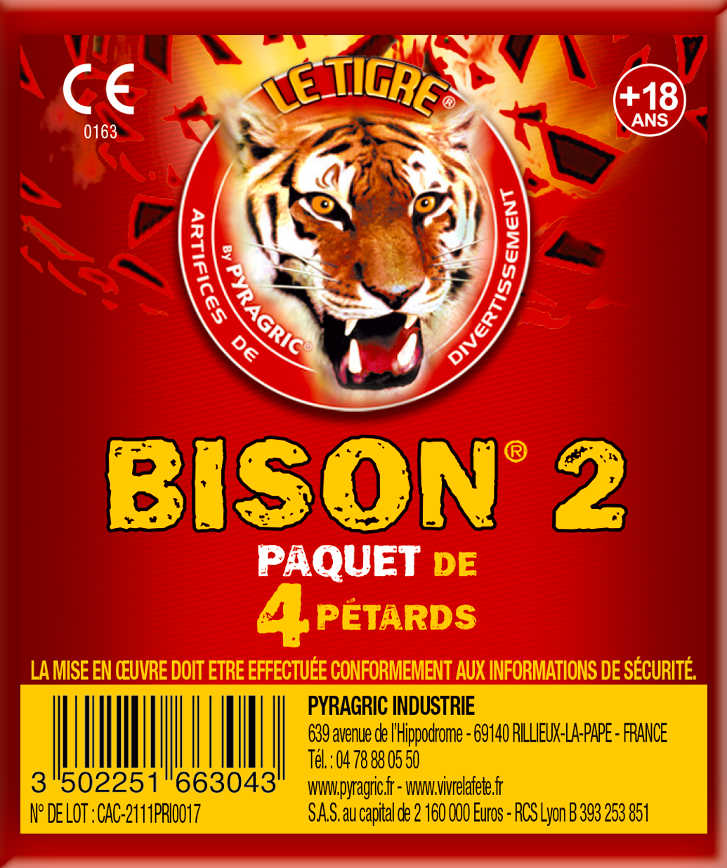 PÉTARDS LE TIGRE® BISON® N°2 - P166304