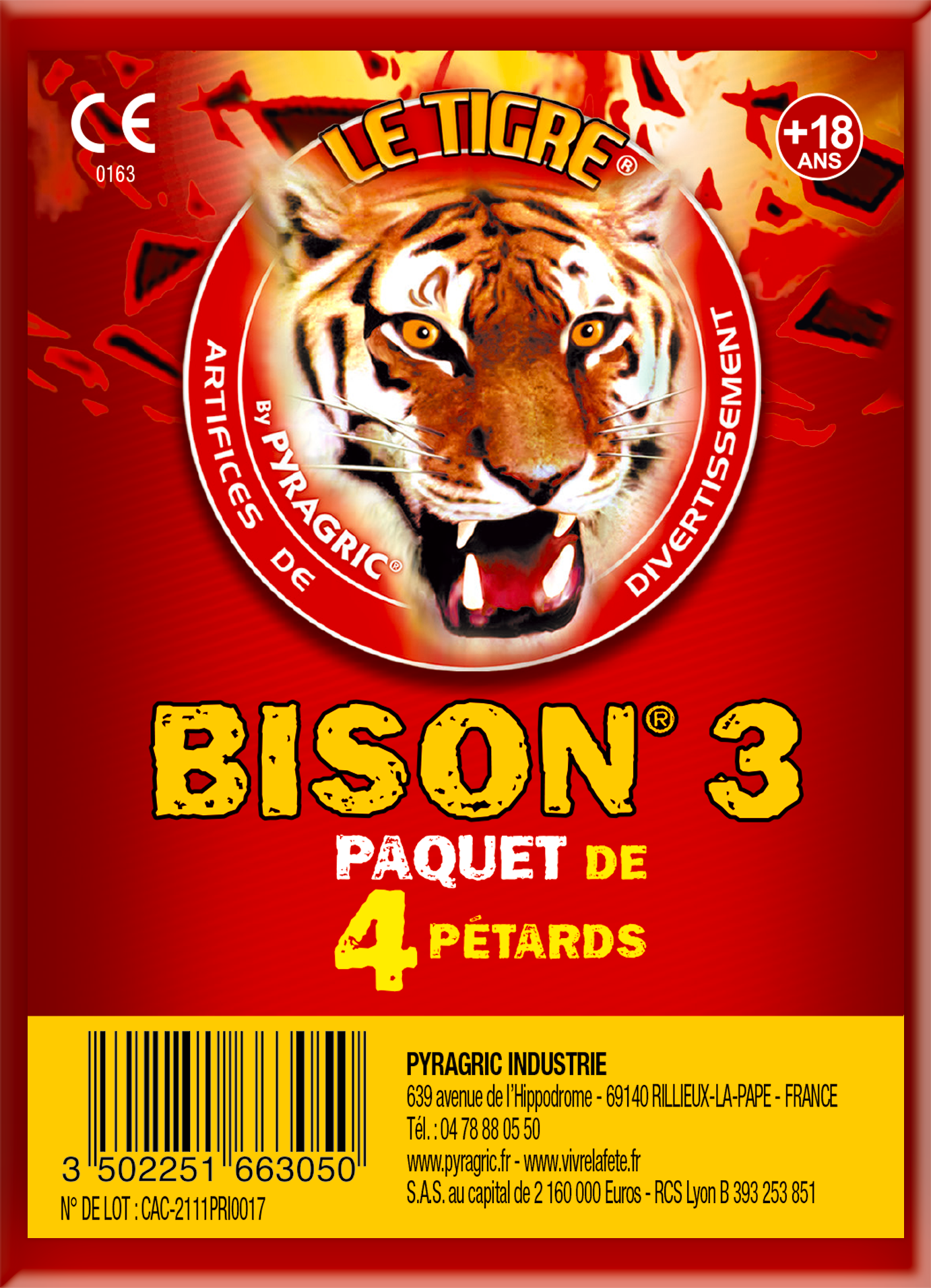 PÉTARDS LE TIGRE® BISON® N°3 - P166305