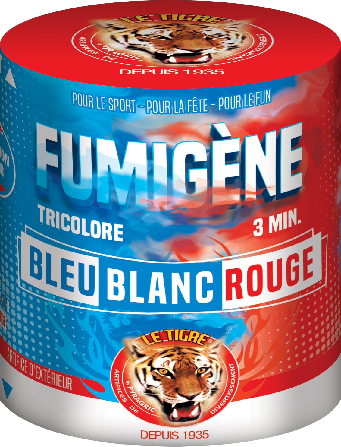 2 Fumigènes à Main Bleu/Blanc/Rouge le Tigre - Ambiance